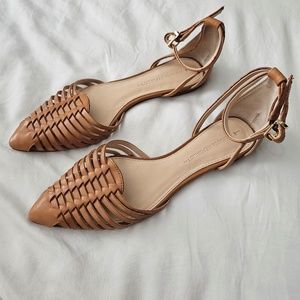 Banana Republic Tan Leather Sling Back Flat Sandals Size 7.5